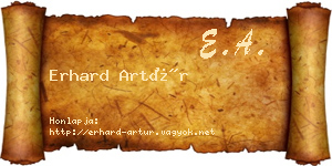 Erhard Artúr névjegykártya